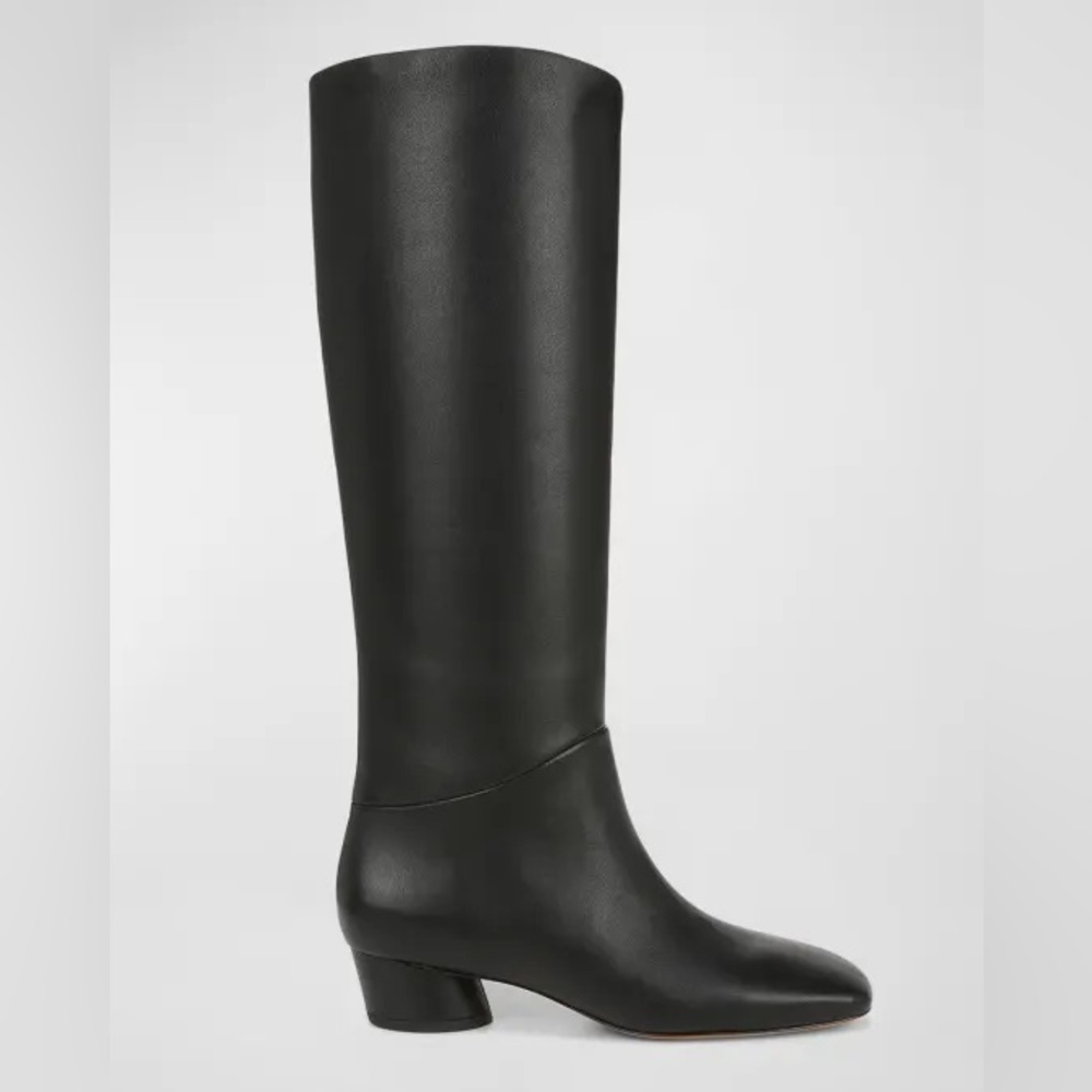 NIB Vince Ramona Wide Calf Knee High Boots Black Leather